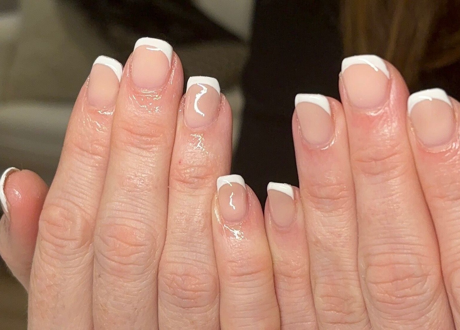 Elegant French manicure at Nails by Lola in Royal Wootton Bassett, England, GB.