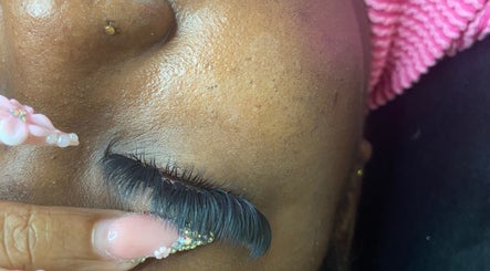 Close-up of eyelash extensions at PrettyPlease Studio, Bridgetown, Saint Michael, BB.