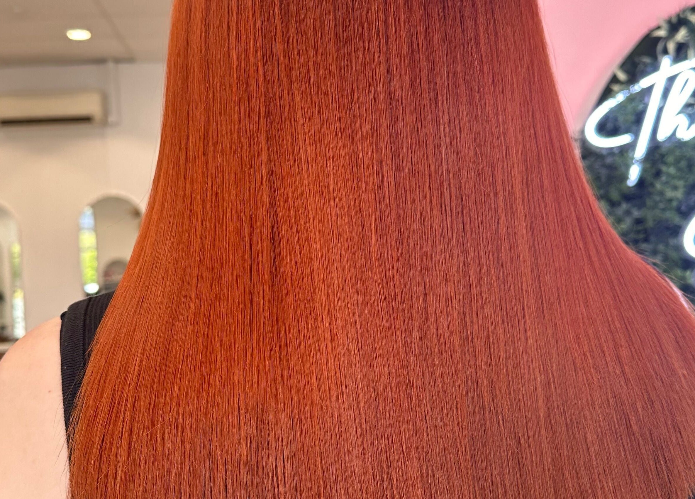 Vibrant red hair styled beautifully at Hope at The Studio in Castle Hill, New South Wales, AU.