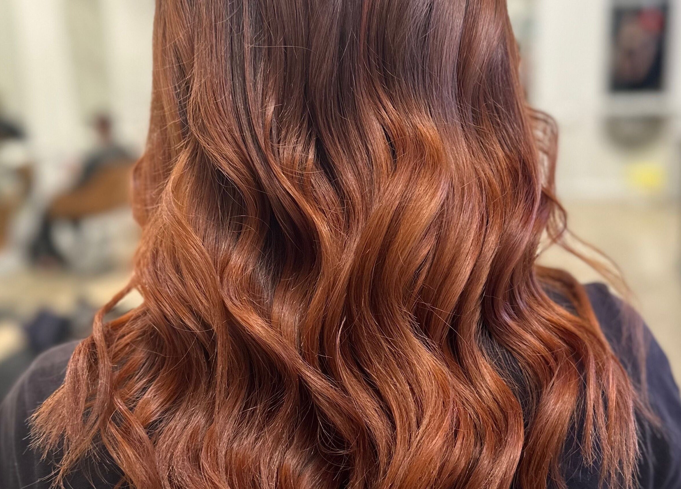 Beautiful copper waves hairstyle at Hope at The Studio, Castle Hill, New South Wales, AU.