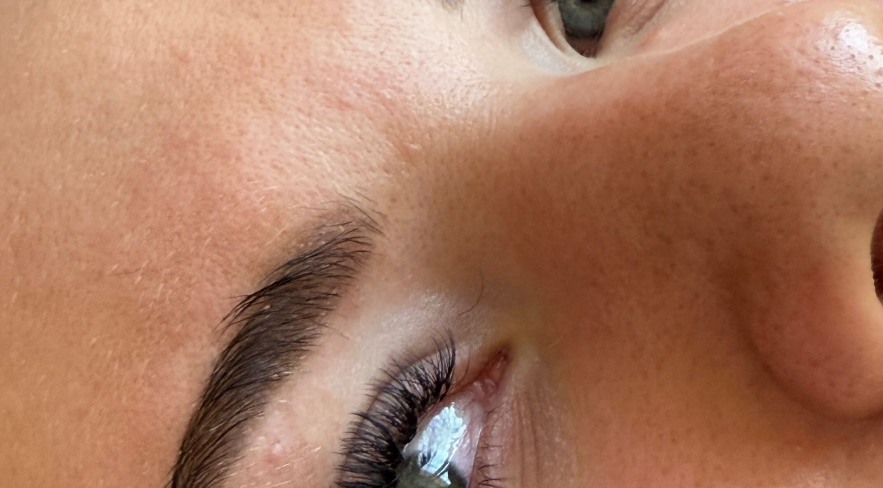 Close-up of styled eyelashes at Beautology in Alfold, England, GB, showcasing professional lash treatment.