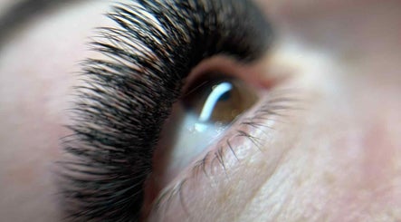 Closeup of lush eyelashes at Heavenly Beauty Co., Rochedale, Queensland, AU showcasing lash extension service.