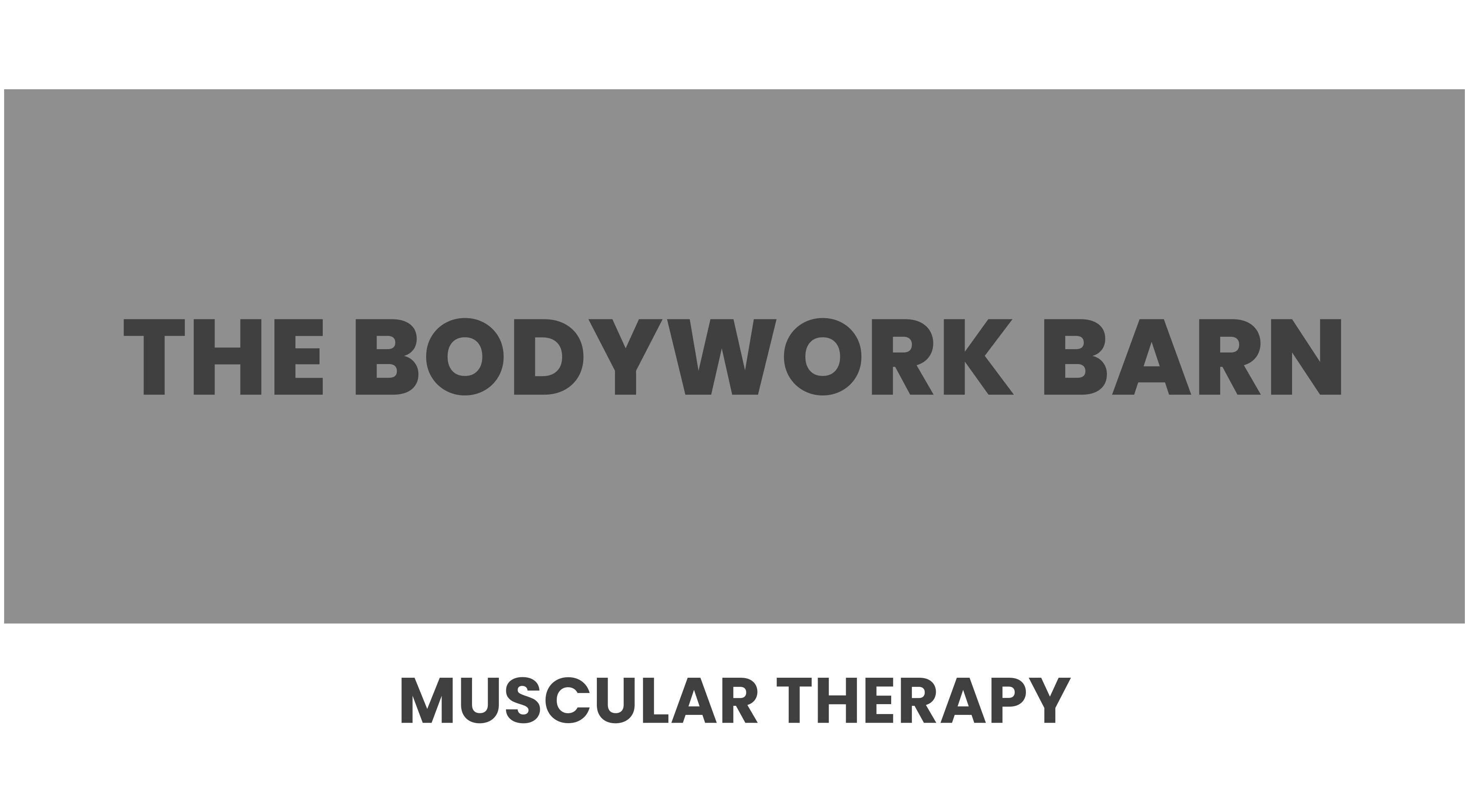 The Bodywork Barn logo with muscular therapy text, located in Louth, England, GB.