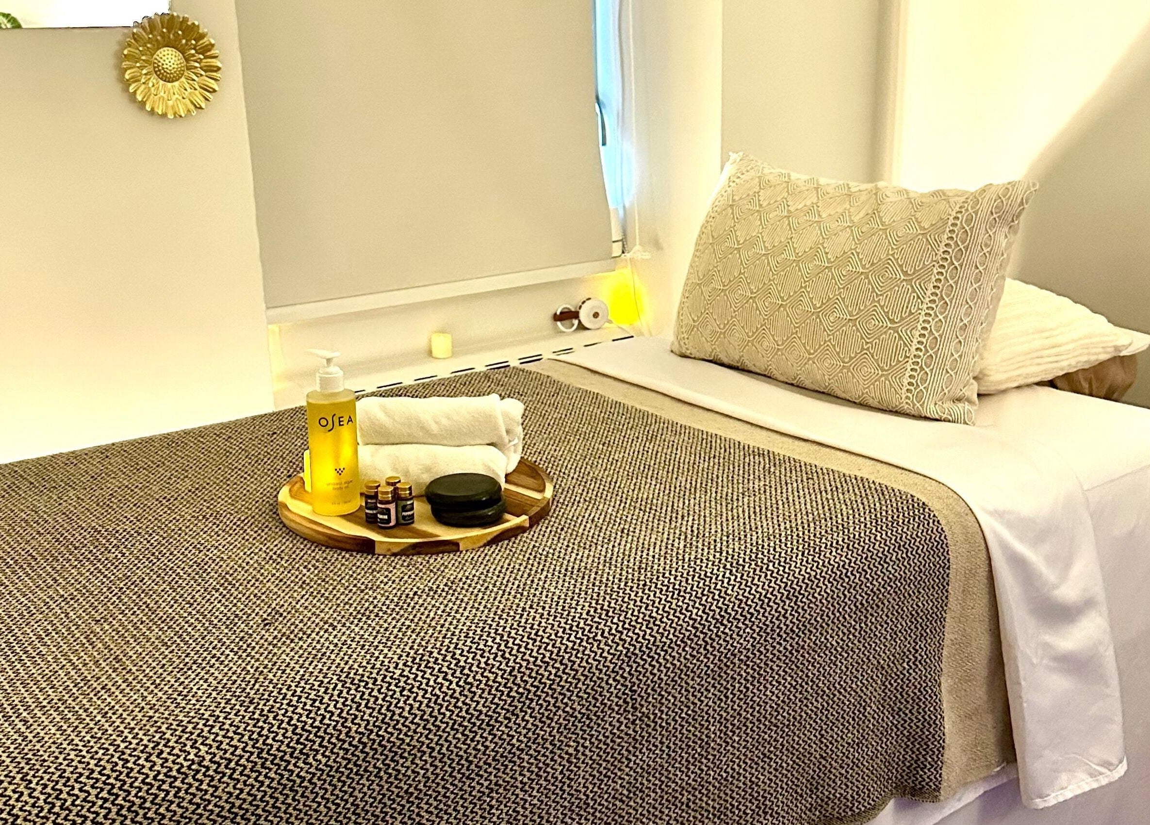 Tranquil massage room at Union Thai Spa with cozy bed, located in New York, New York, US.