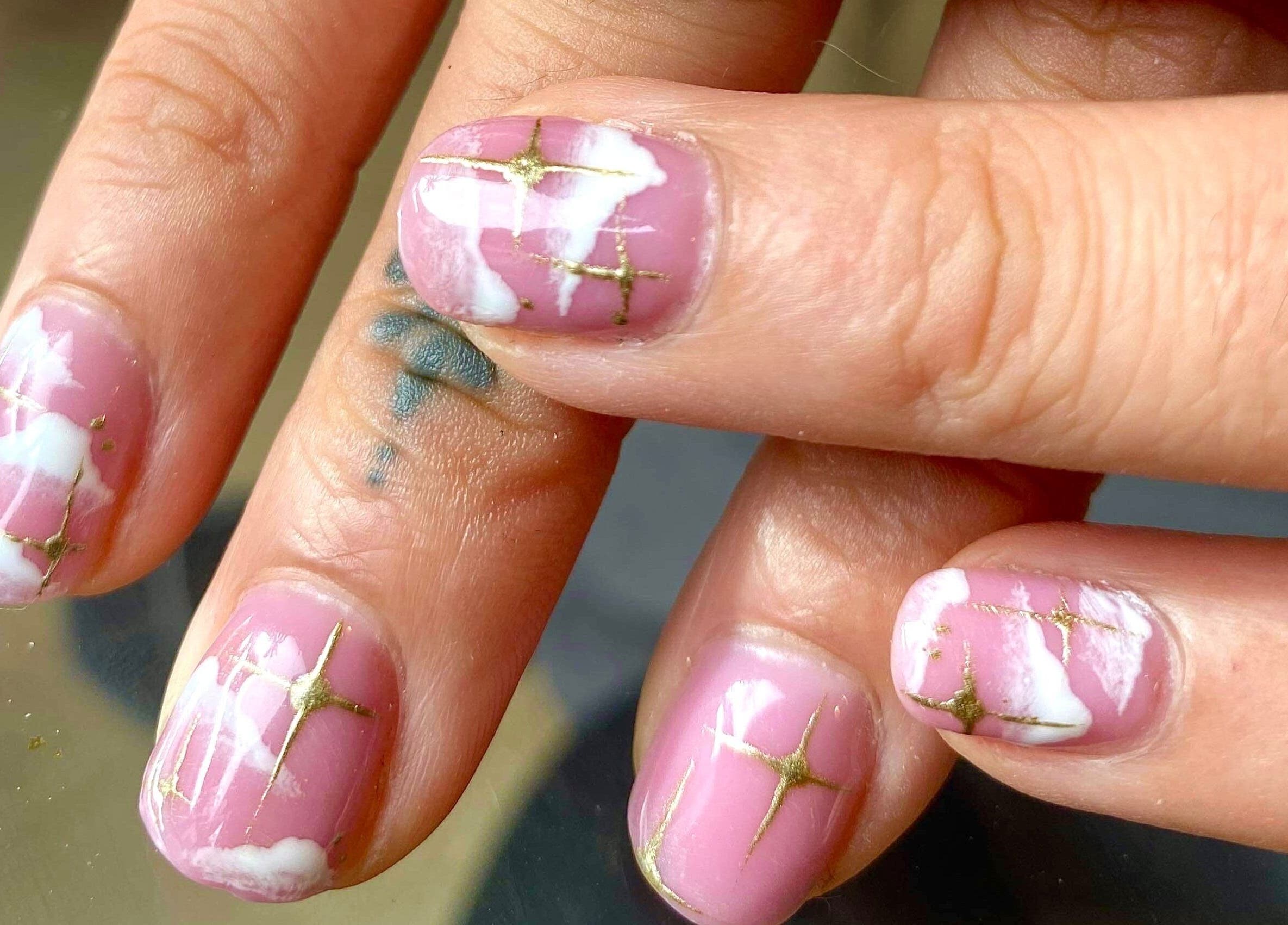 Elegant marble pink nails at LB Artistries Canberra, Dickson, Australian Capital Territory, AU.