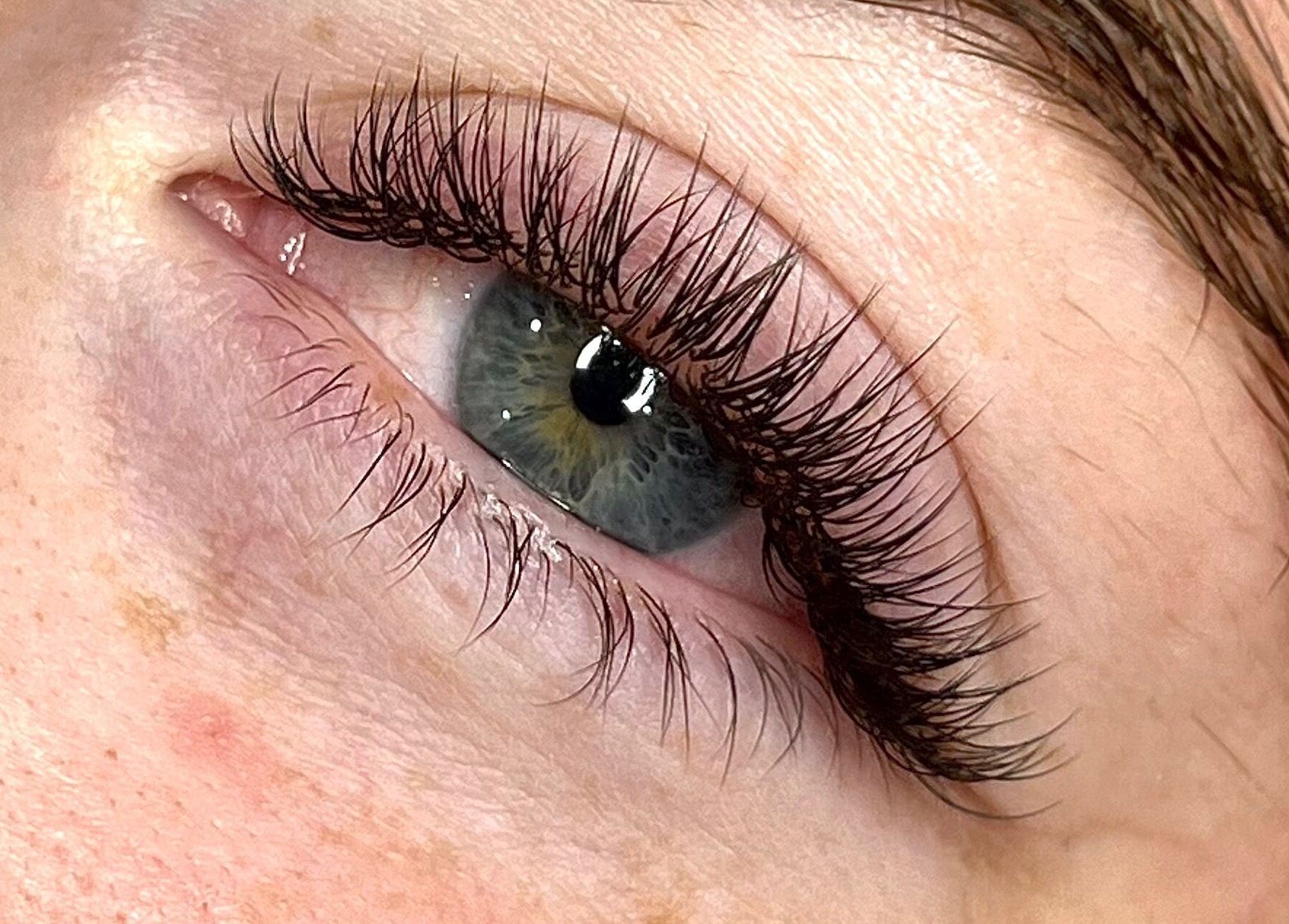 Close-up of expertly done eyelashes at Hasana in Griffith, Australian Capital Territory, AU.