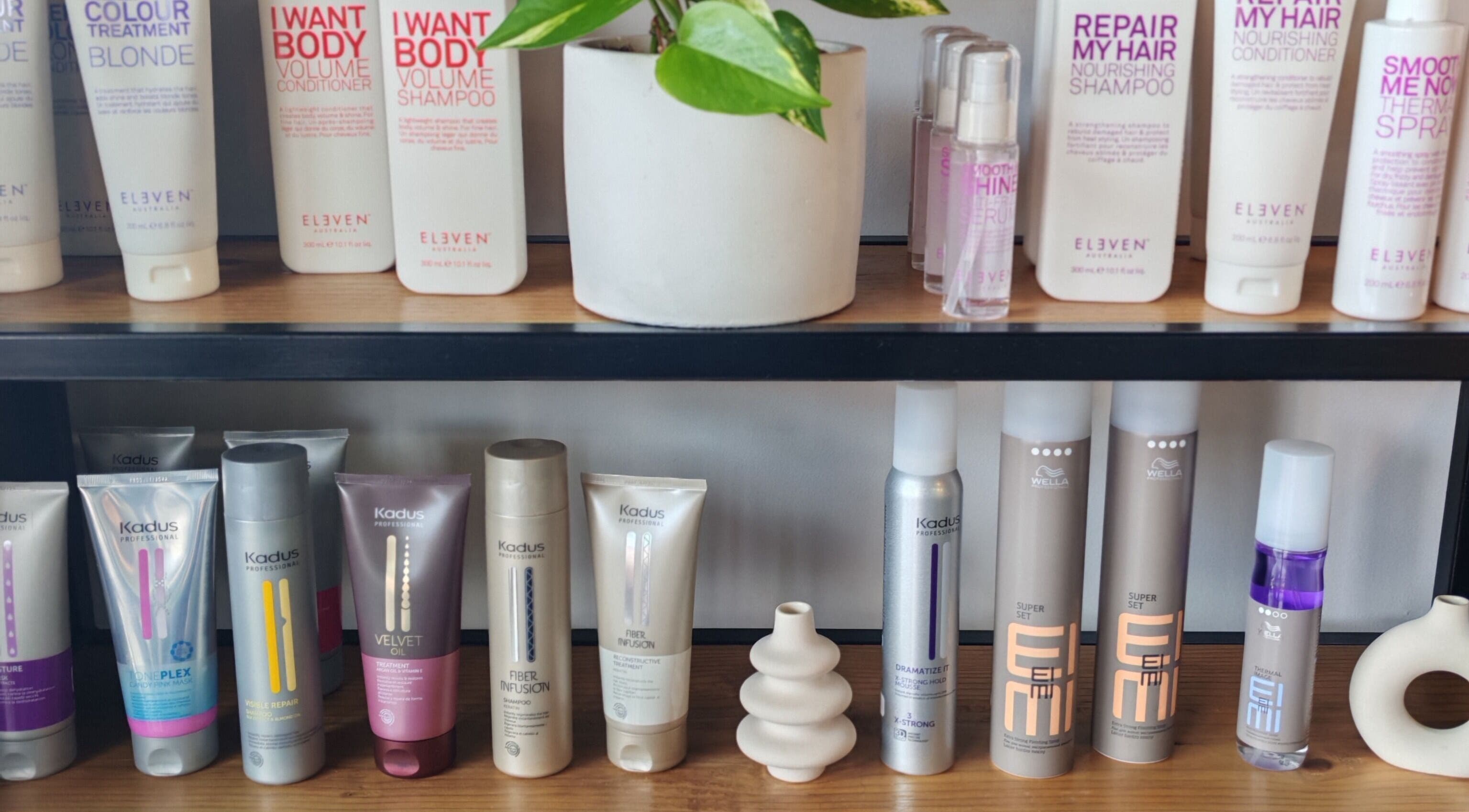 Haircare products displayed at Melinda Marx at The Haircompany, Umhlanga, Kwazulu-natal, ZA.