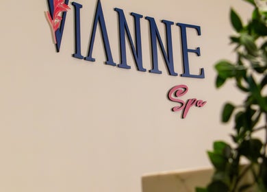 Elegant Vianne Spa sign at Muscat, Muscat Governorate, OM, surrounded by greenery.