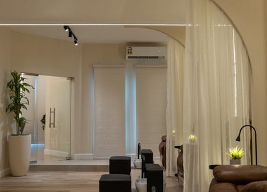 Peaceful lounge at Vianne Spa, Muscat, Muscat Governorate, OM, showcasing serene seating and ambient lighting.