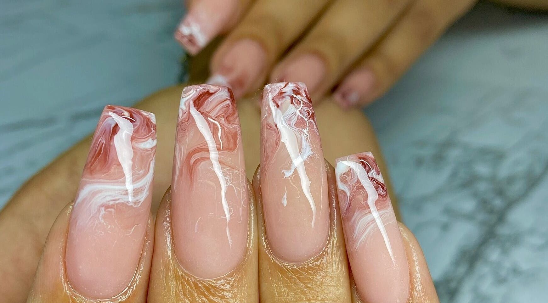 Stunning marble nail art at Thee Nail Plugk, Cape Town, Western Cape, ZA, showcasing intricate design techniques.