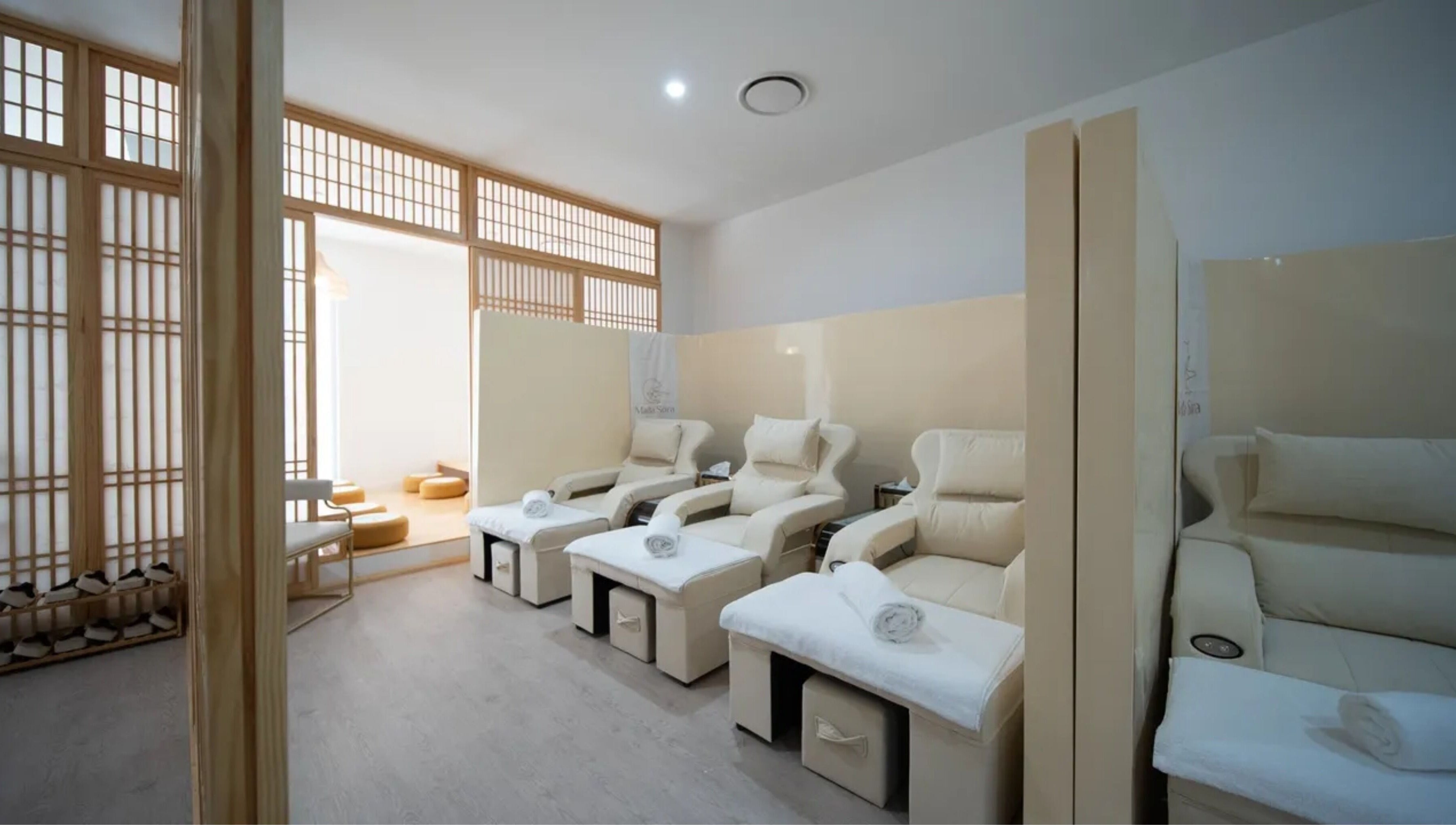 Luxurious relaxation chairs at Mada Sora Spa, Rural View, Queensland, AU, offering a tranquil escape.