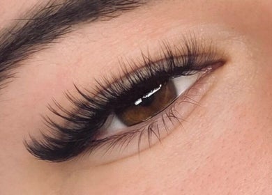 Close-up of enhanced lashes at The Coogee Lash Room, Coogee, Western Australia, AU.
