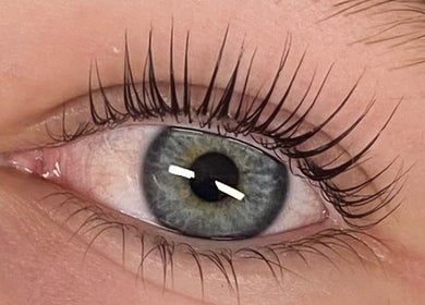 Close-up of beautifully extended lashes at The Coogee Lash Room, Coogee, Western Australia, AU.