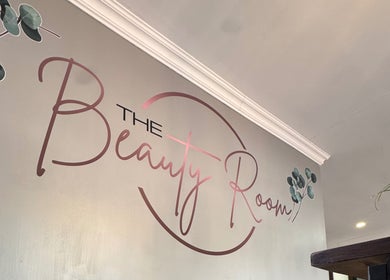 The Beauty Room (Heads Up Hair) by Mariska logo mural at Pretoria, Gauteng, ZA, featuring elegant script design.