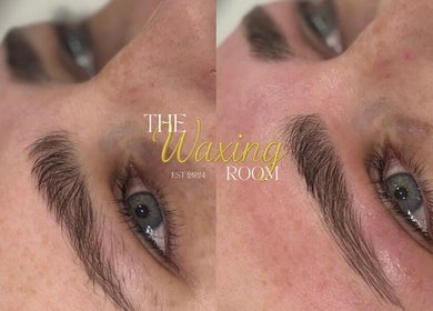 Close-up of expertly shaped eyebrows at The Waxing Room, Pencoed, Wales, GB.
