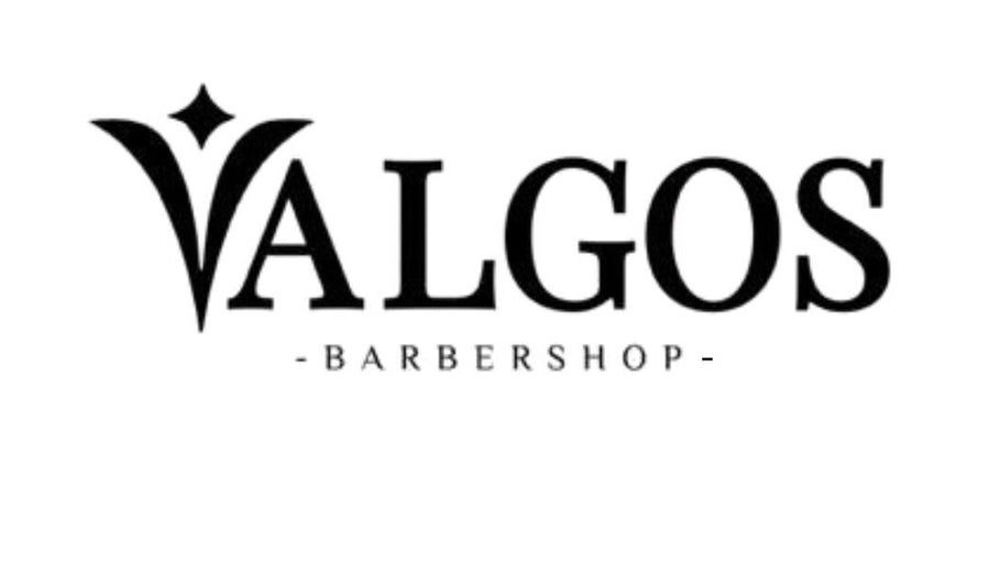 Valgos Barbershop logo showcases sleek design, located in Rawang, Selangor, MY.