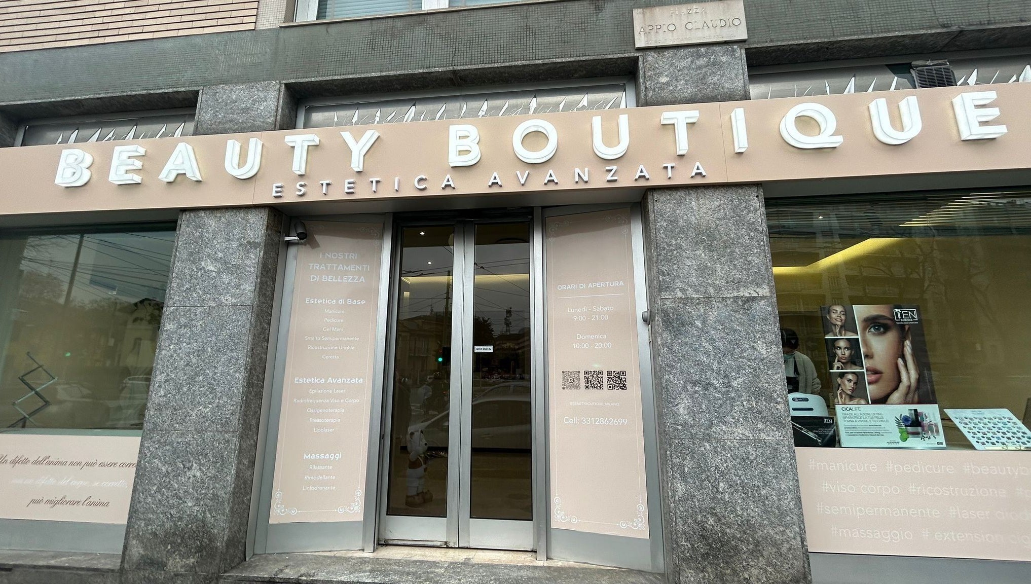 Ingresso di Beauty Boutique & Estetica Avanzata a Milano, Lombardia, IT.