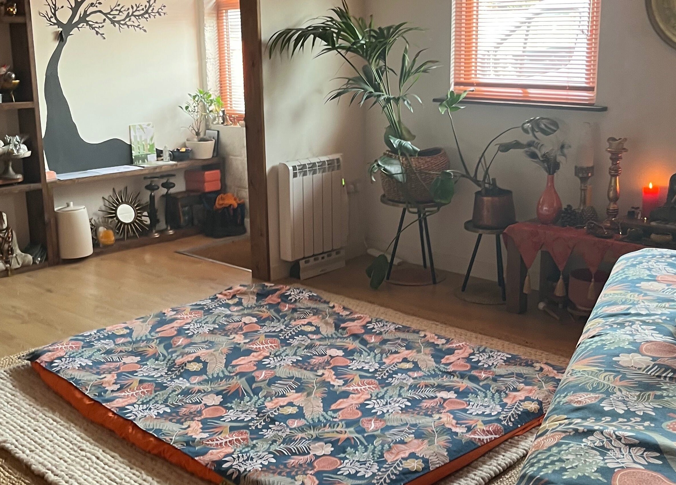 Calming wellness space at Jinja in Devizes, England, GB, featuring natural decor and meditation area.