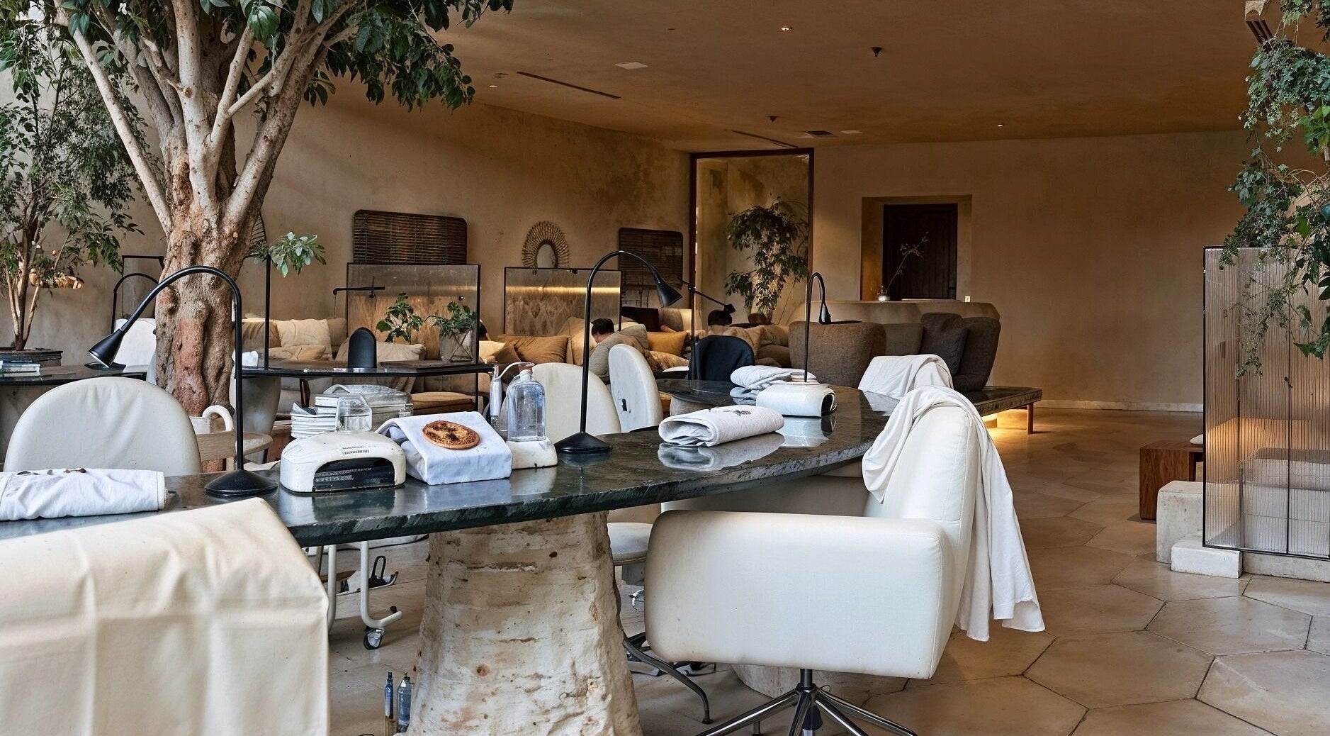 Peaceful interior of Kaia Spa - Ar Rayyan, Riyadh, Riyadh Province, SA, featuring natural decor and cozy seating.