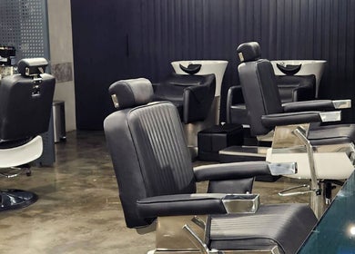 Modern barber chairs at Double Cut Barbershop | صالون دبل كت, Riyadh, Riyadh Province, SA.