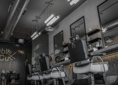 Modern barber chairs in Double Cut Barbershop | صالون دبل كت, Riyadh, Riyadh Province, SA.