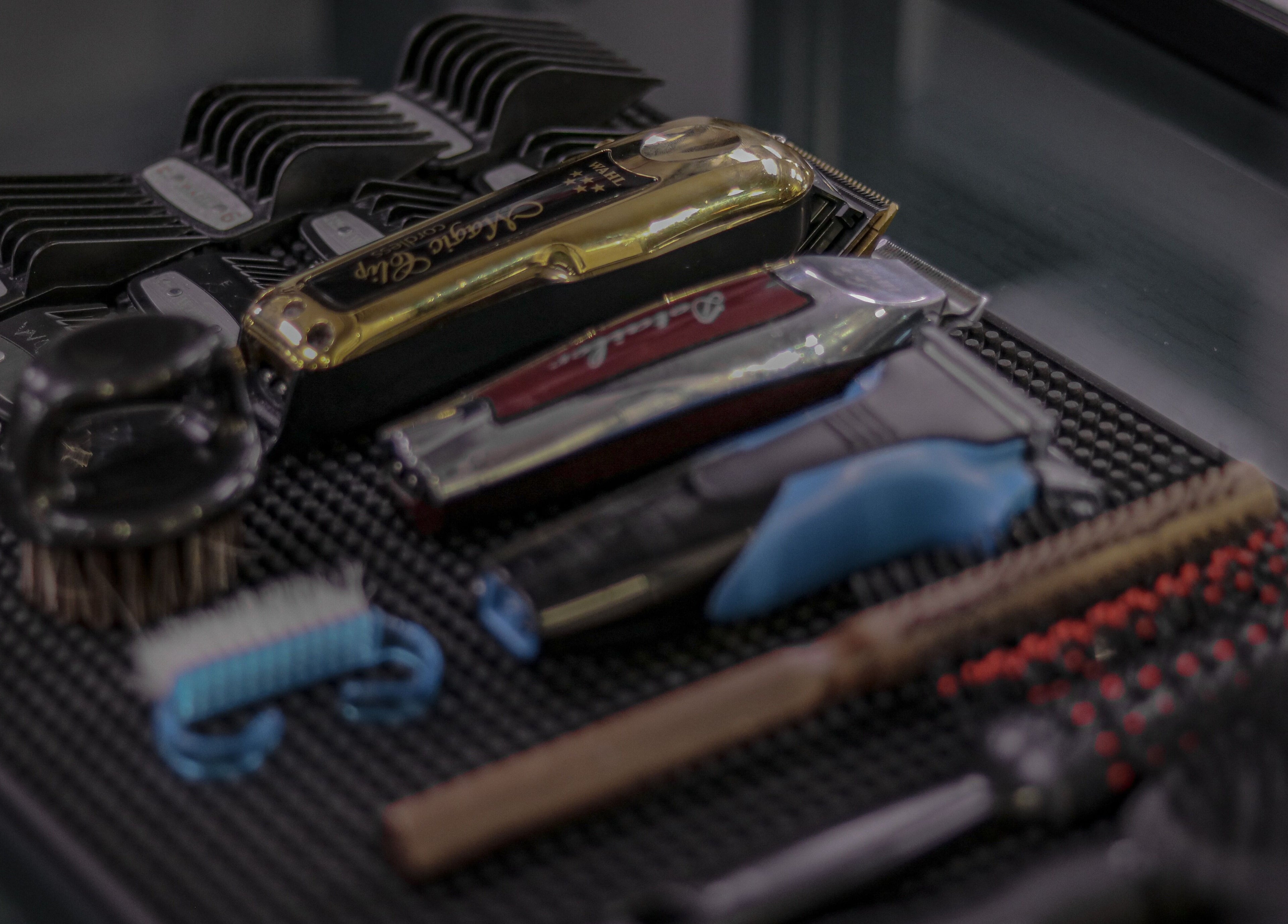 Professional barber tools display at Double Cut Barbershop | صالون دبل كت, Riyadh, Riyadh Province, SA.