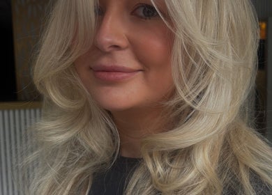 Blonde hairstyle by Laura Mc Ginley Hairdressing, Strabane, Northern Ireland, GB.
