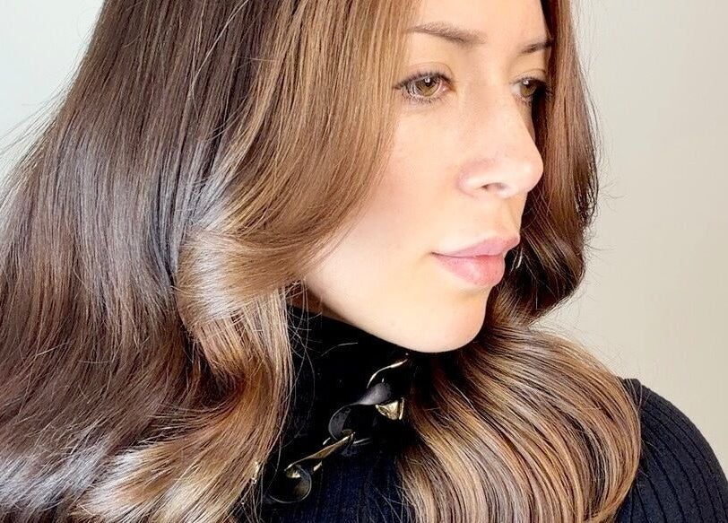 Styled brunette hair at Ulyana Azarova, Den Haag, Zuid-holland, NL.