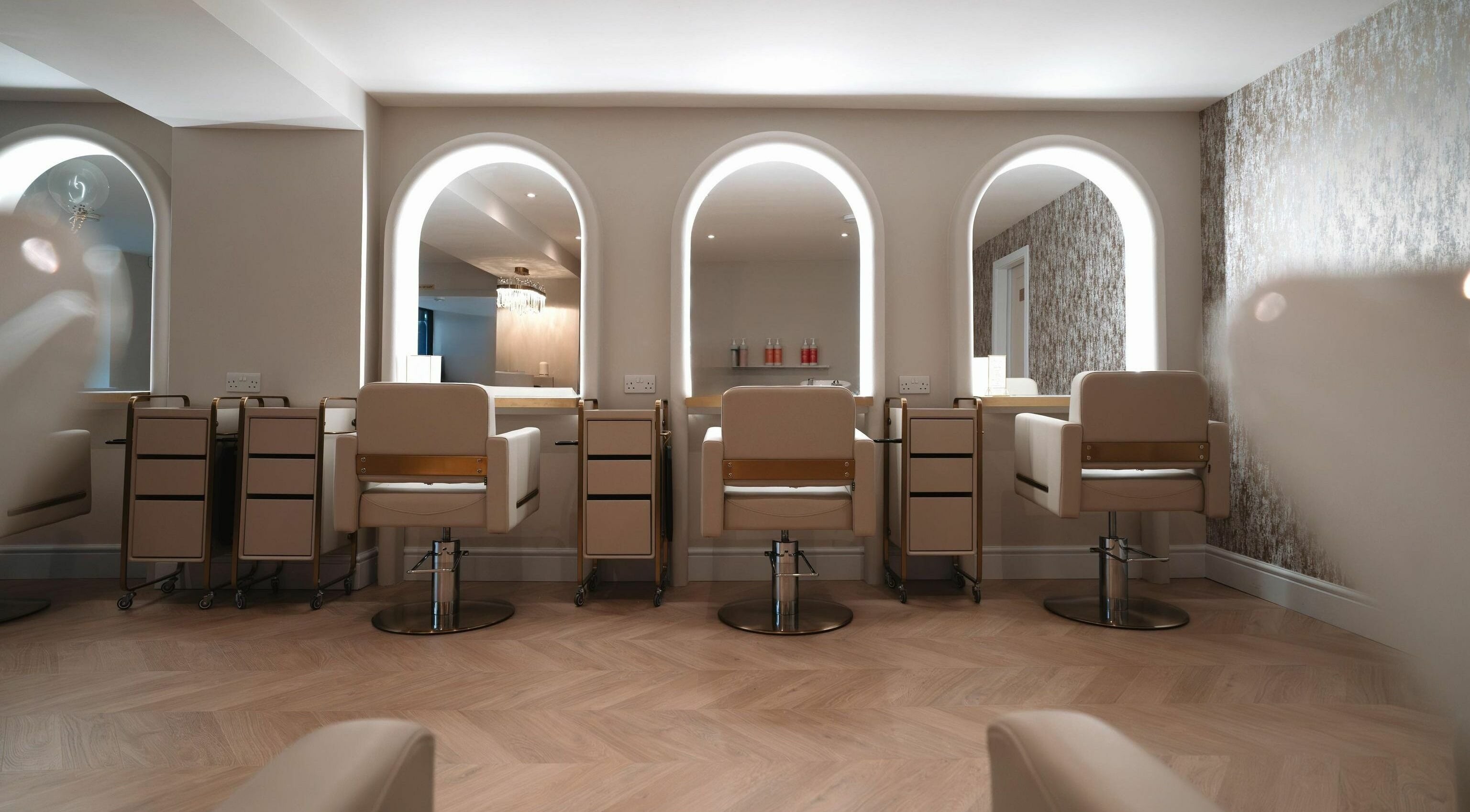 Chic styling chairs at Alanna Eve Hair and Beauty in Horsforth, England, GB, showcasing modern elegance.