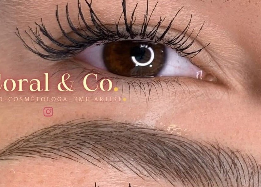 Primer plano de tratamiento de cejas en Coral&Co. Estudio ccp, Concepción, Bío Bío, CL, muestra precisión estética.