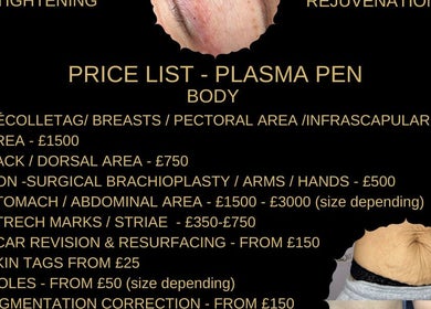 Plasma Pen treatment price list at Skintelligence by Olivia Rose Louise, York, England, GB.