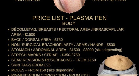 Plasma Pen treatment price list at Skintelligence by Olivia Rose Louise, York, England, GB.