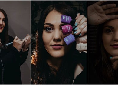 Expert showcasing vibrant nail polish at Aerglo Nails & Beauty, Rustenburg, North West, ZA.