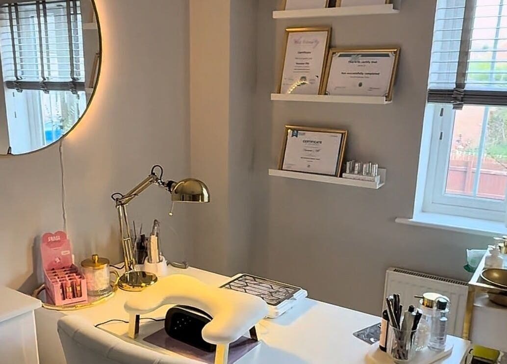 Cozy interior of Skin Studio, Hirwaun, Wales, GB showcasing beauty and wellness setup with elegant decor.