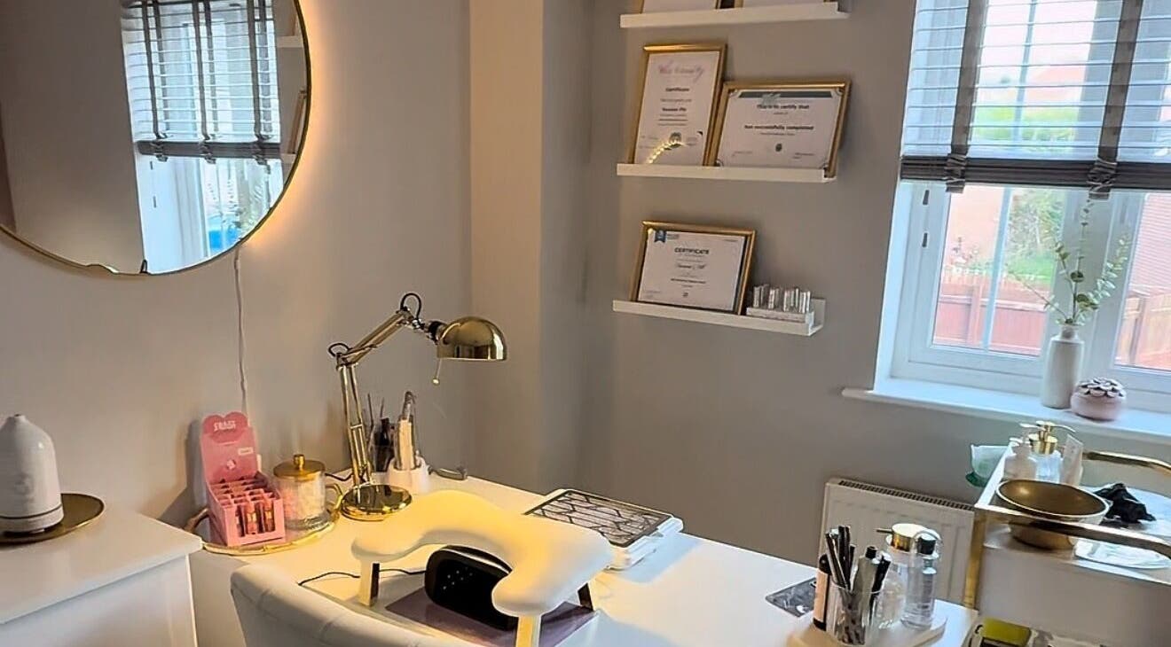 Cozy interior of Skin Studio, Hirwaun, Wales, GB showcasing beauty and wellness setup with elegant decor.