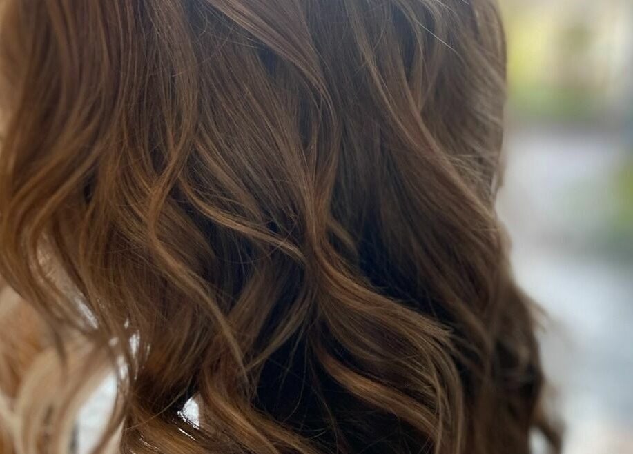 Elegant brown curls styled at Botega Salon and Gallery, Banff, Alberta, CA.