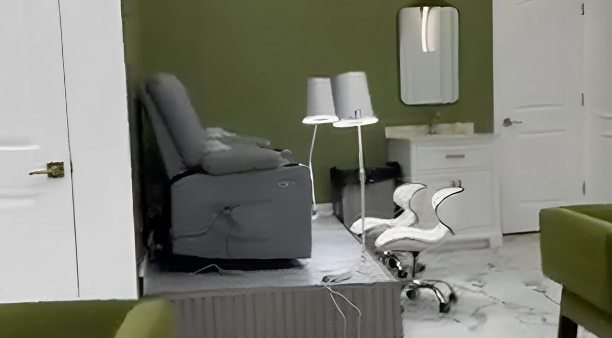 Relaxing spa chair setup at Afina Beauty Studio, New York, New York, US, with modern decor.