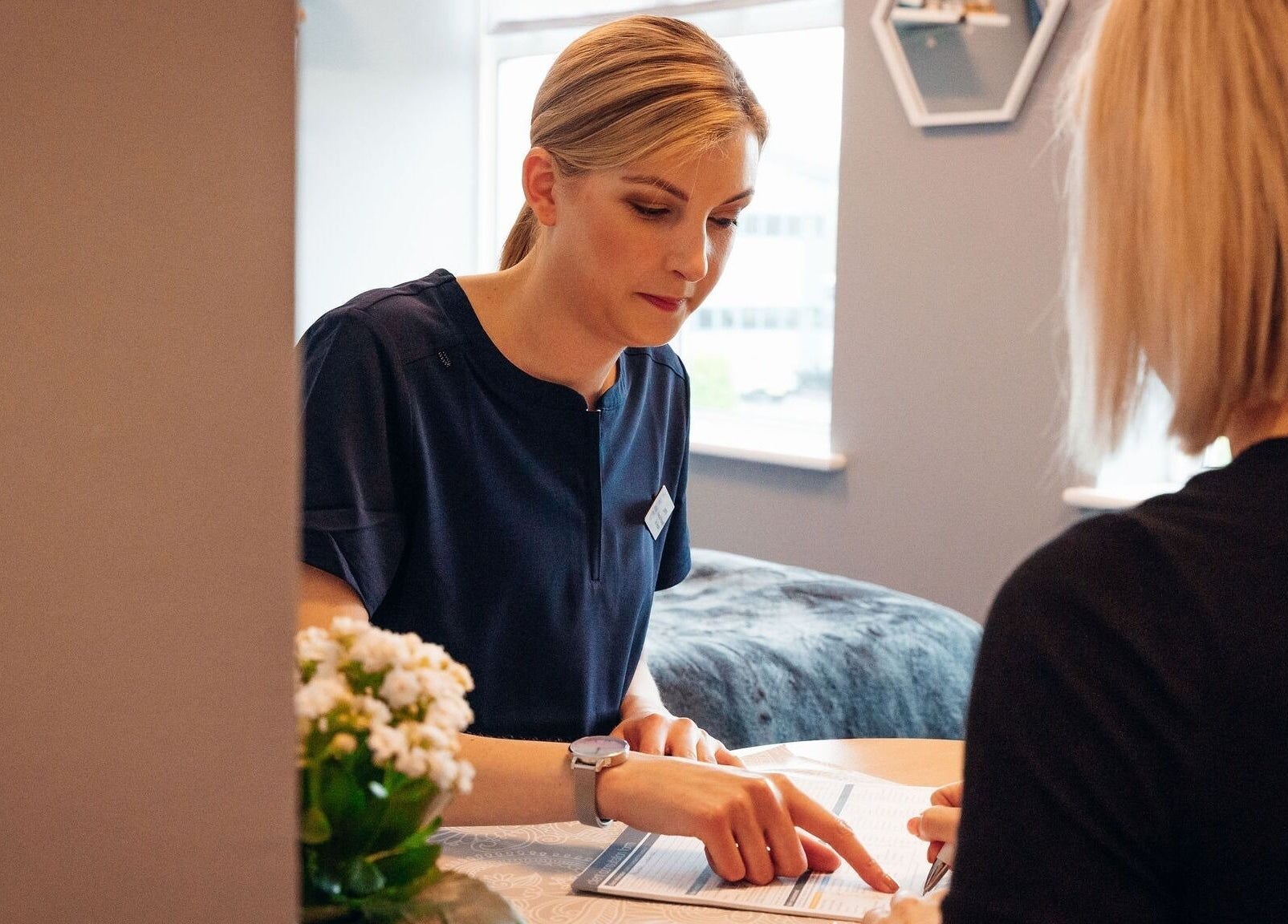 Professional consultation at Relax & Remedy in Ferndown, England, GB, highlighting personalized wellness services.