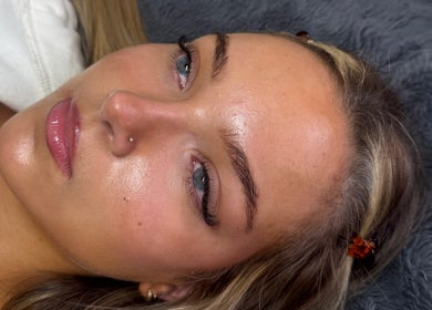 Close-up of a client's eyes with lashes from Lashes by Eden, Brighton And Hove, England, GB.