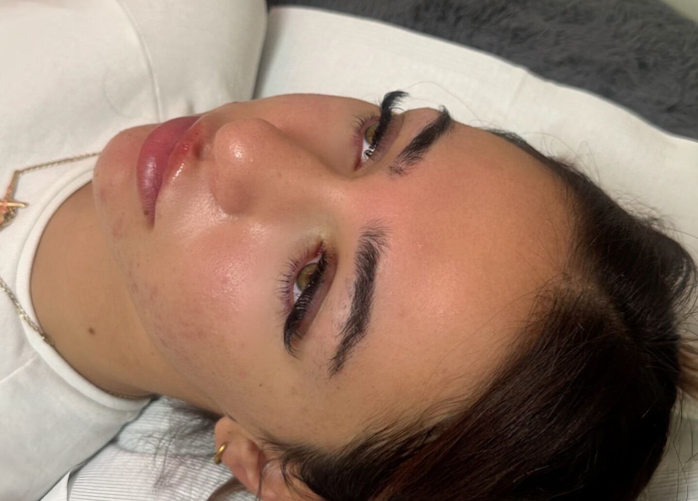 Close-up of a woman with styled lashes at Lashes by Eden, Brighton And Hove, England, GB.