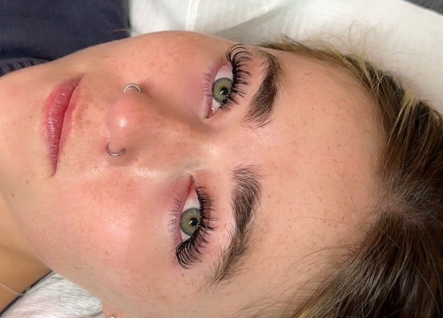 Close-up of eyelash extensions at Lashes by Eden, Brighton And Hove, England, GB.