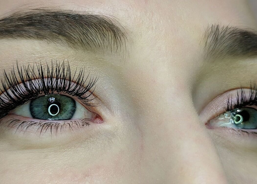 Close-up of expertly applied eyelash extensions at Bootique Beauty, Brisbane, Queensland, AU.