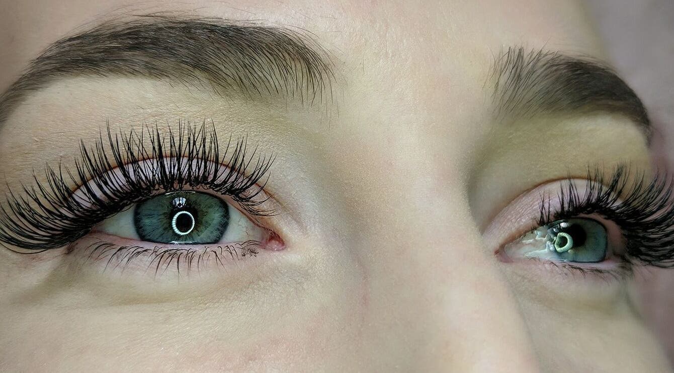 Close-up of expertly applied eyelash extensions at Bootique Beauty, Brisbane, Queensland, AU.