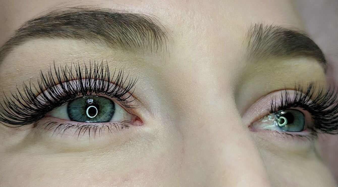 Close-up of expertly applied eyelash extensions at Bootique Beauty, Brisbane, Queensland, AU.