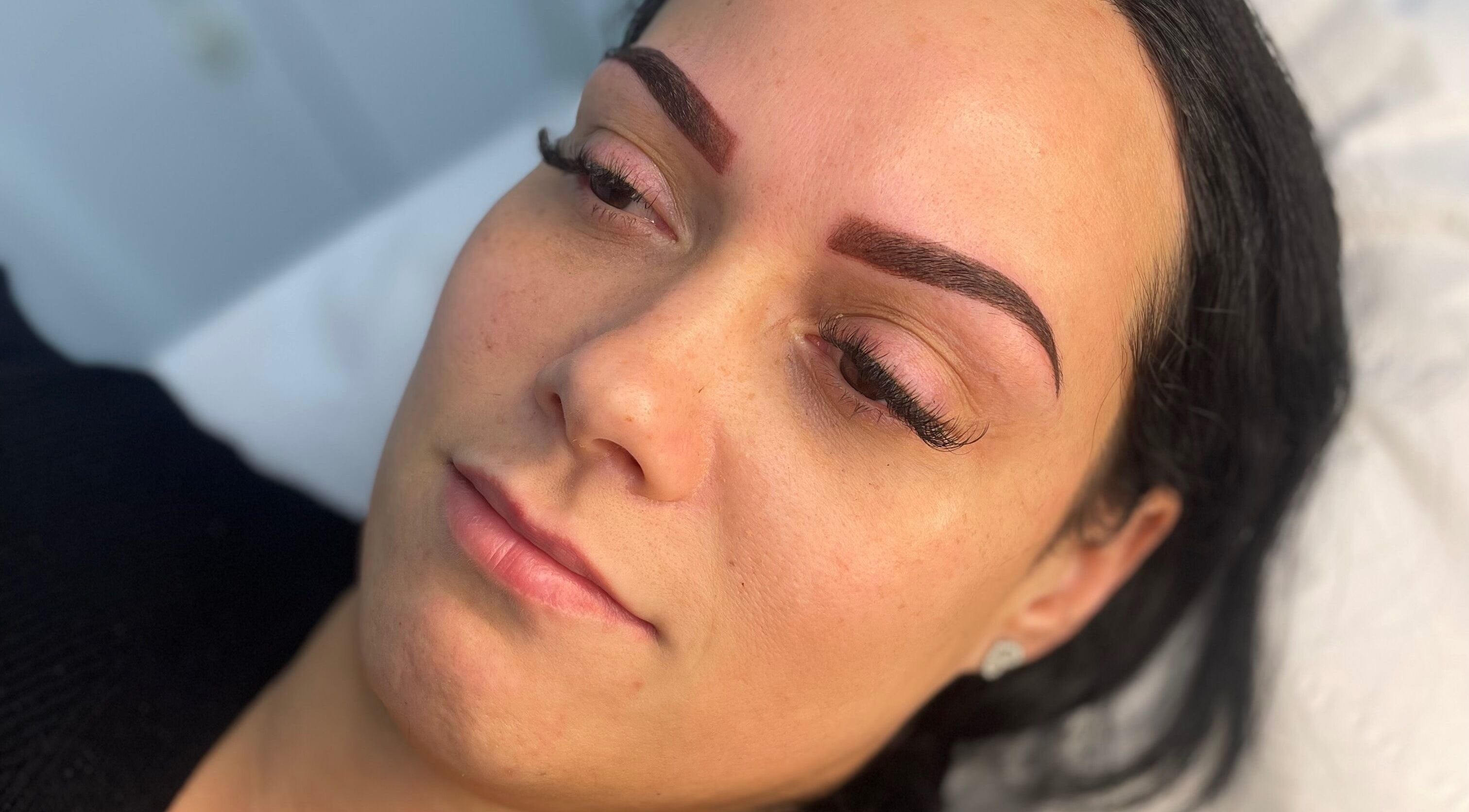 Close-up of elegant eyebrow styling at Adara Ink, Chadderton, England, GB.