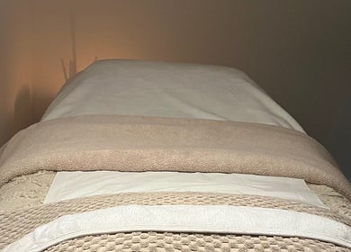 Massage bed setting at Brows & Beauty by Georgia, Effingham, England, GB for ultimate relaxation.