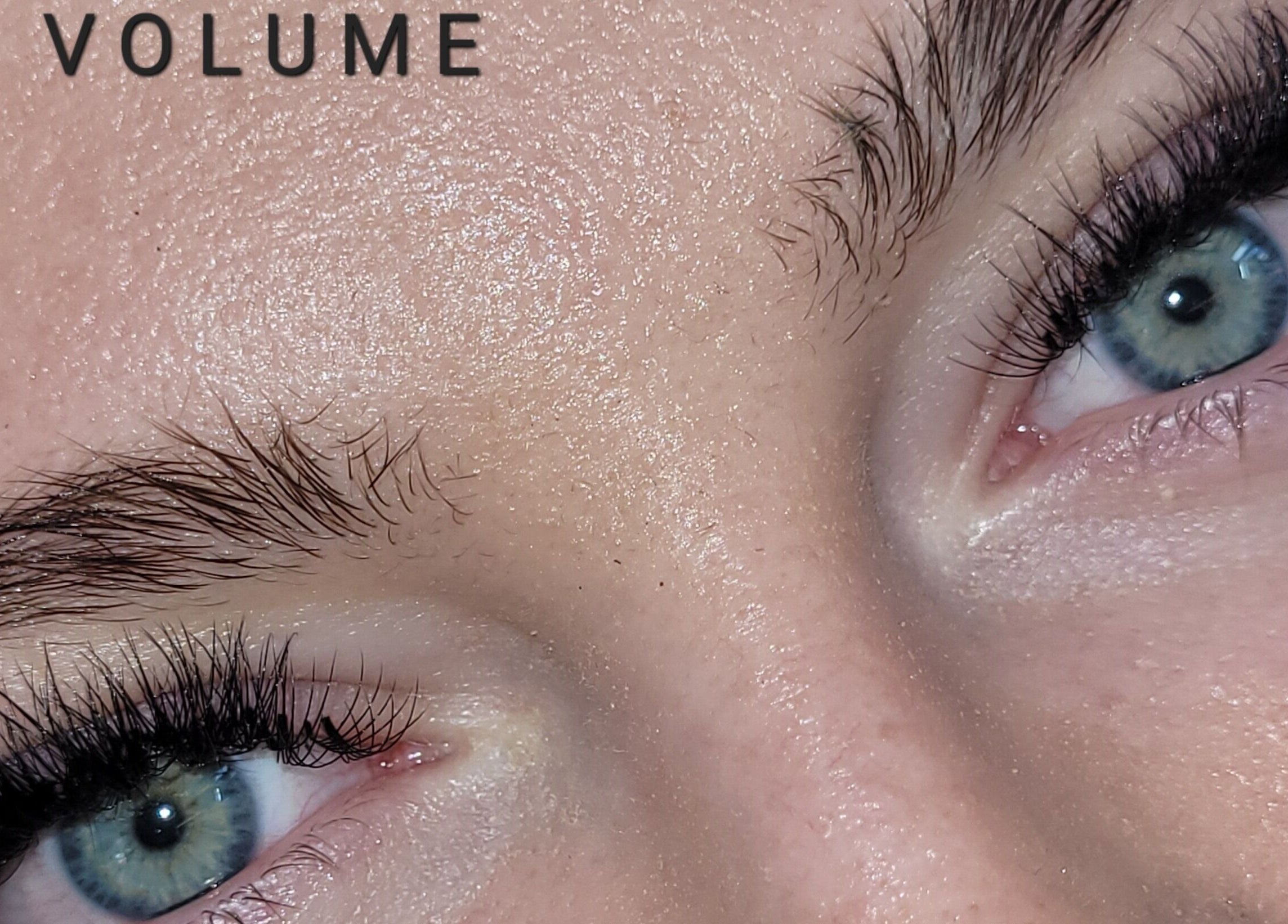 Close-up of enhanced eyelashes at Cupids Glow, Bolton, England, GB, showcasing volume and precision.