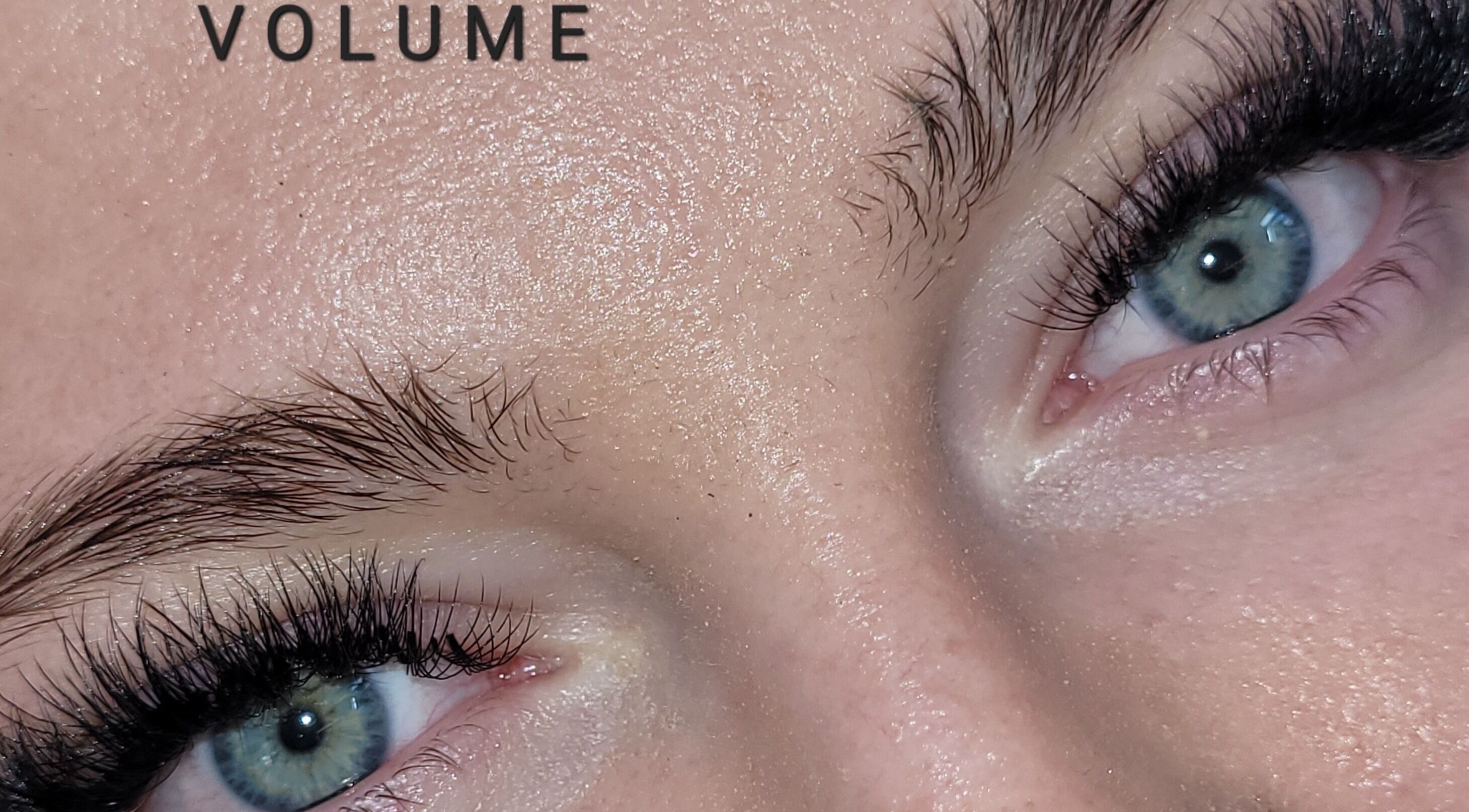 Close-up of enhanced eyelashes at Cupids Glow, Bolton, England, GB, showcasing volume and precision.