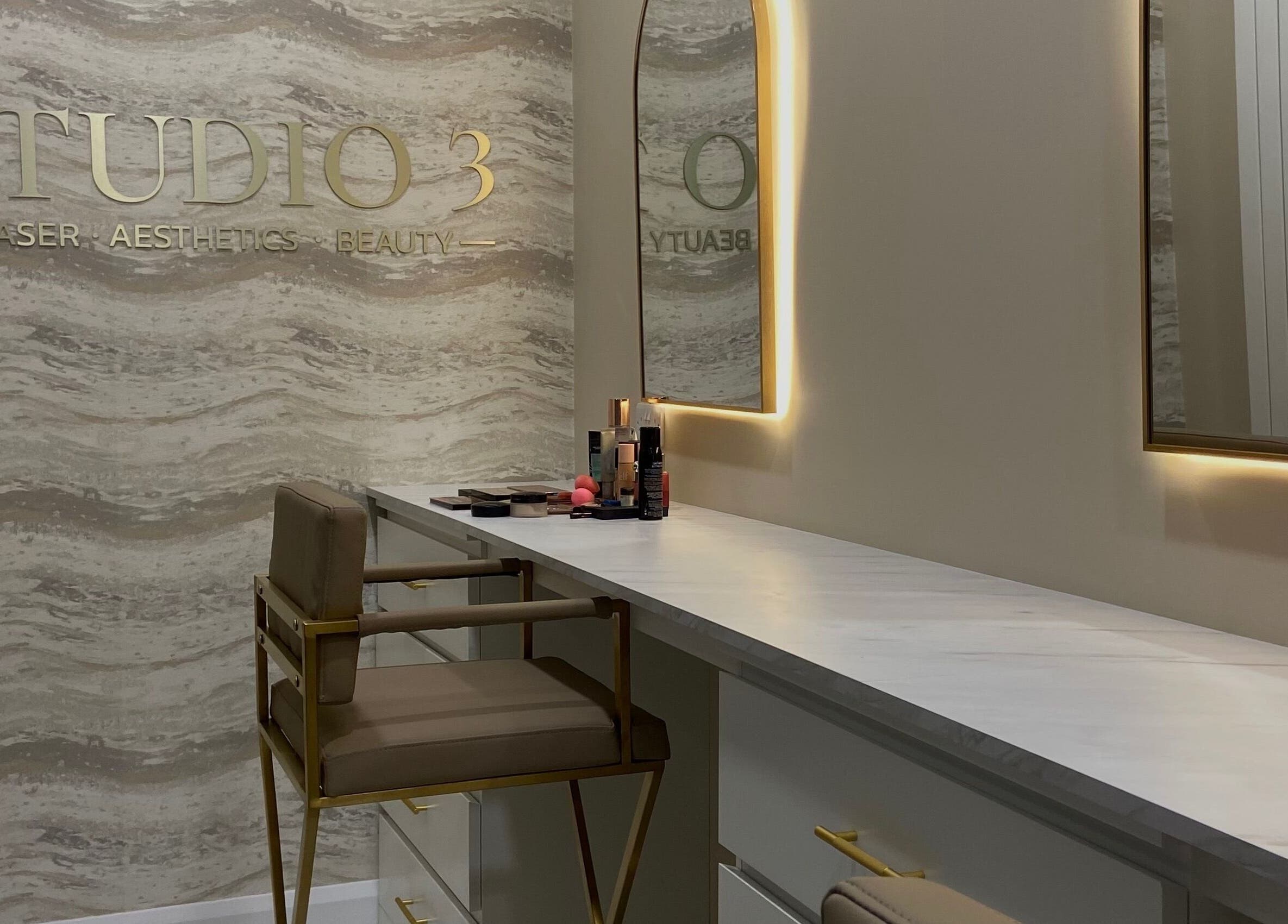 Modern beauty studio, Studio 3, Swatragh, Northern Ireland, GB, featuring a chic vanity setup.