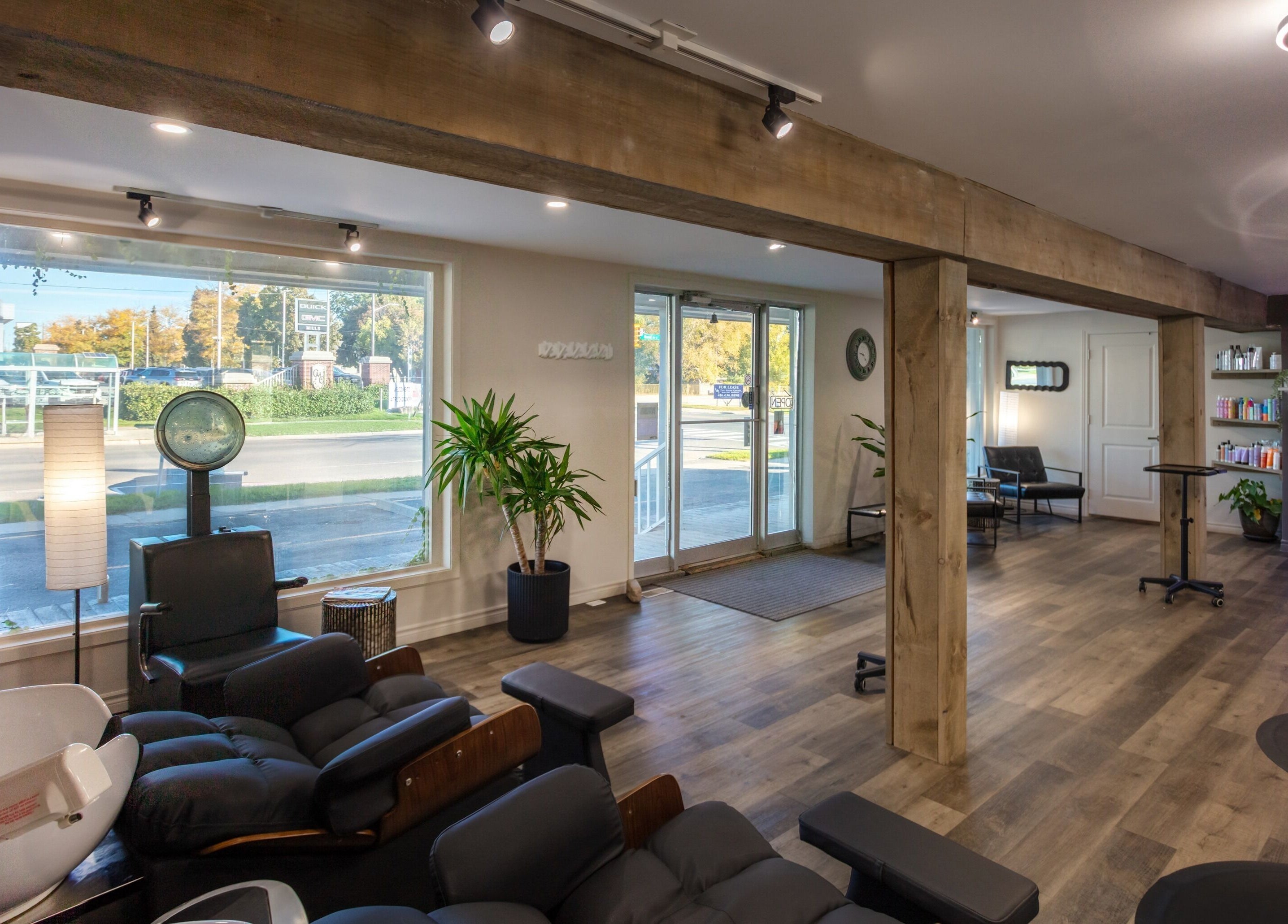 Elegant interior of Mirror Mirror Hair Studio in Oshawa, Ontario, CA. Please do not click new client to salon.